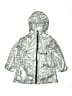 Zara 100% Nylon Metallic Silver Raincoat Size 7 - photo 1