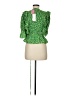 WAYF 100% Polyester Green Short Sleeve Blouse Size M - photo 2