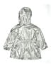 Zara 100% Nylon Metallic Silver Raincoat Size 7 - photo 2