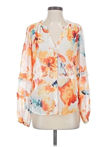White House Black Market Long Sleeve Blouse (view 1)