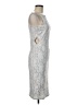 Topshop 100% Polyester Gray Cocktail Dress Size 8 - photo 4