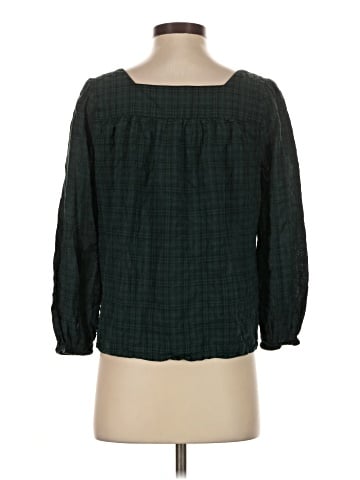 Madewell Plaid Square-Neck Peasant Top (view 2)