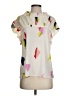 THML 100% Polyester Ivory Short Sleeve Blouse Size S - photo 1