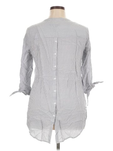 Joan Vass 3/4 Sleeve Button-Down Shirt (view 2)