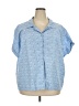 Blair 100% Cotton Stars Blue Short Sleeve Blouse Size 3XL - photo 1
