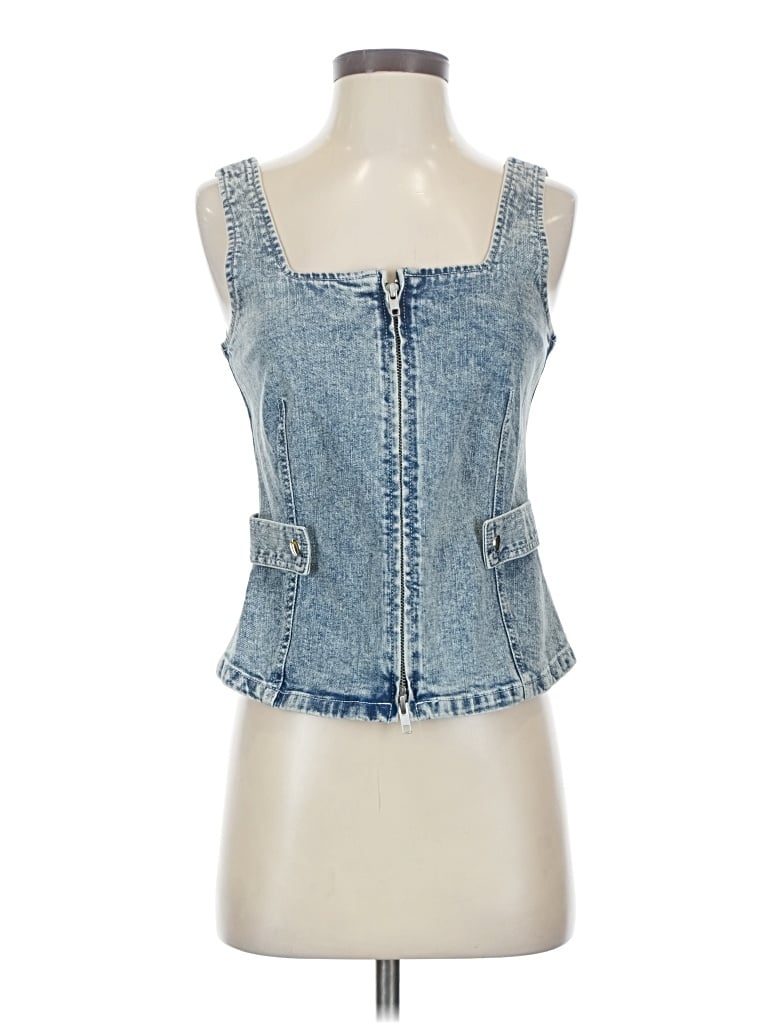 Pre-owned Evereve Sleeveless Top Blue Strapless Neckline Tops