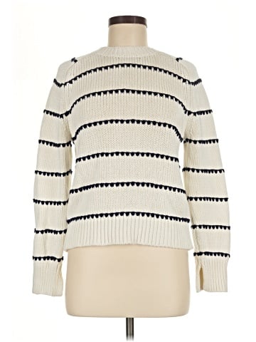 Madewell Textured Cotton Crewneck Sweater in Stripe (view 1)
