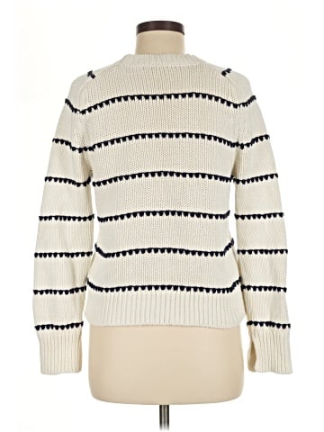 Madewell Textured Cotton Crewneck Sweater in Stripe (view 2)