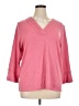 Rafaella 100% Cotton Pink 3/4 Sleeve Top Size 1X - photo 1