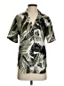 Topshop 100% Polyester Tropical Green Short Sleeve Blouse Size 4 - photo 1