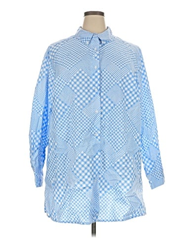 Jessica London 3/4 Sleeve Button-Down Shirt (view 1)