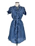 Lil 100% Silk Polka Dots Blue Casual Dress Size 6 - photo 1