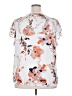 Zac & Rachel 100% Polyester Floral White Short Sleeve Blouse Size 2X - photo 2