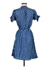 Lil 100% Silk Polka Dots Blue Casual Dress Size 6 - photo 2