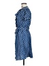 Lil 100% Silk Polka Dots Blue Casual Dress Size 6 - photo 5