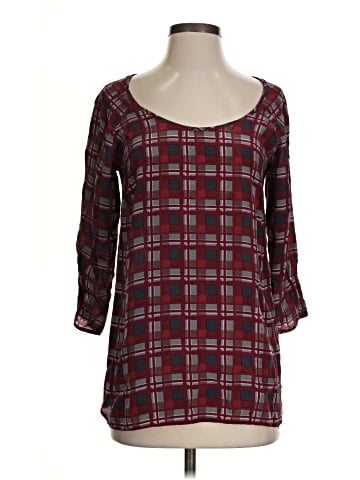 Silence and Noise 3/4 Sleeve Silk Top (view 1)