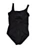 Lands' End Solid Black One Piece Swimsuit Size 12 - photo 2
