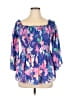 City Chic 100% Polyester Blue Long Sleeve Blouse Size 14 Plus (XS) - photo 1