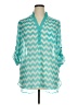 Takara Chevron-herringbone Teal 3/4 Sleeve Blouse Size XL - photo 1