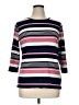 Chaps Stripes Pink 3/4 Sleeve Top Size 1X - photo 1