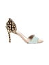 Loeffler Randall Animal Print Teal Sandals Size 7 - photo 1