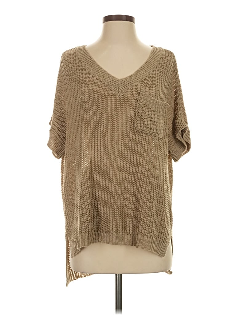 Pre-owned La Miel Poncho In Tan