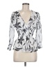 Harve Benard Silver 3/4 Sleeve Blouse Size M - photo 1