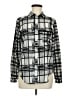 Topshop 100% Polyester Checkered-gingham Plaid White Silver Long Sleeve Blouse Size 6 - photo 1