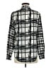 Topshop 100% Polyester Checkered-gingham Plaid White Silver Long Sleeve Blouse Size 6 - photo 2
