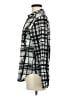 Topshop 100% Polyester Checkered-gingham Plaid White Silver Long Sleeve Blouse Size 6 - photo 5