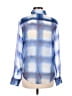 J.Crew 100% Viscose Color Block Blue Long Sleeve Blouse Size 8 - photo 2