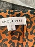 Amour Vert 100% Silk Animal Print Brown Short Sleeve Silk Top Size XS - photo 7