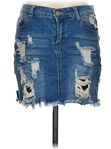 Wax Jean Denim Skirt (view 1)