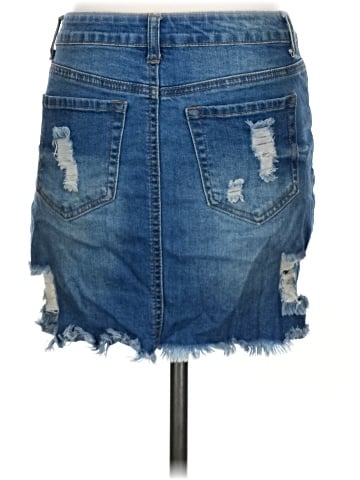 Wax Jean Denim Skirt (view 2)