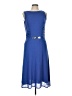 David Meister Solid Blue Casual Dress Size 10 - photo 1