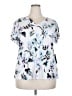 PREMISE White Short Sleeve Blouse Size 2X - photo 1