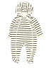 Nordstrom 100% Polyester Stripes Ivory Long Sleeve Onesie 6-9 MO / 9 MO - photo 1