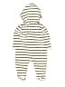 Nordstrom 100% Polyester Stripes Ivory Long Sleeve Onesie 6-9 MO / 9 MO - photo 2