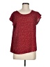 Papermoon 100% Polyester Stars Burgundy Short Sleeve Top Size M - photo 1