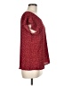 Papermoon 100% Polyester Stars Burgundy Short Sleeve Top Size M - photo 4