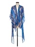 BCBGMAXAZRIA 100% Polyester Blue Kimono One size - photo 1