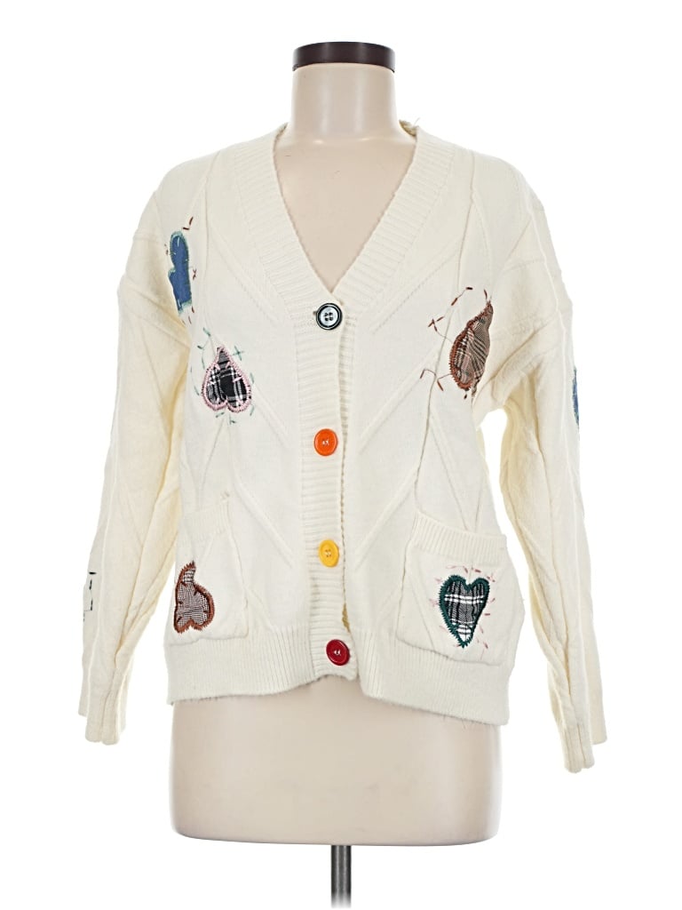Pre-owned Unbranded Cardigan Sweater In Ivory