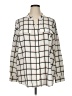 Calvin Klein Houndstooth Ivory Long Sleeve Blouse Size 1X - photo 1