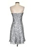Cache 100% Polyester Metallic Silver Cocktail Dress Size 2 - photo 2
