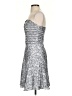 Cache 100% Polyester Metallic Silver Cocktail Dress Size 2 - photo 5