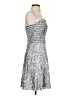 Cache 100% Polyester Metallic Silver Cocktail Dress Size 2 - photo 4