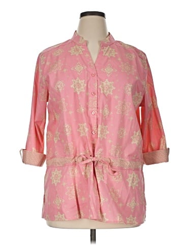 Denim & Co 3/4 Sleeve Button-Down Shirt (view 1)