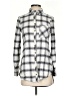 Massini Plaid Silver Long Sleeve Button-Down Shirt Size S - photo 1