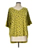 River Island Polka Dots Yellow Short Sleeve Blouse Size L - photo 1