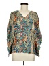 Unbranded Paisley Teal 3/4 Sleeve Blouse Size S - photo 1